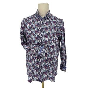 Robert Graham Casual Button Front Long Sleeve Shirt DUNN Digital Floral Print M